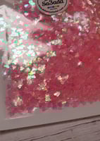 جلتر أشكال قلوب وردية شبه شفافة