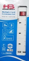 HB HOMEBEST MULTIPLE CORD EXTENSION SET SU253USB,...
