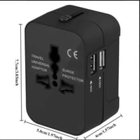 Black Dual USB Charger with 2 Ports, Travel Plug A...
