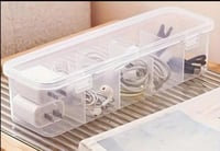 5-Compartment Clear Plastic Storage Box