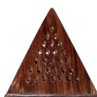 مبخرة خشبية هرمية بالقفل الذهبي S صغيرة مع درج صغي...