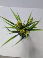 Small Artificial Pink Flower and Greenery in Gold-...