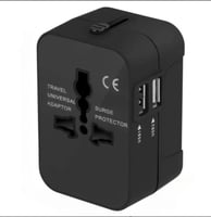 Black Dual USB Charger with 2 Ports, Travel Plug A...