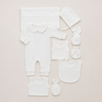 طقم مواليد بناتي 7 قطع دانتيل – أبيض