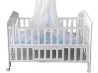 سرير اطفال خشبي نكست و بجانب سرير الام مزود بناموس...