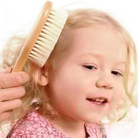 مشط وفرشه من الخشب الزان للاطفال