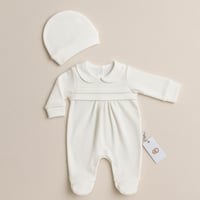 افرهول مواليد أبيض مع قبعة – قطن ناعم