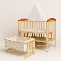 سرير اطفال هزاز خشب للاطفال الرضع قابل للطي