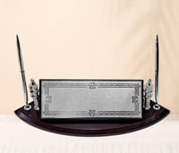 لوحة مكتب لف خشبية عمودين فضي