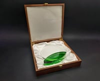 درع كريستال ورقة قاعدة لون اخضر