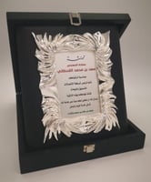 درع فاخر مصنع من الرزين مطلي فضة