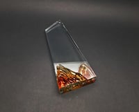 تروفي زجاج بقاعدة كريستال ملونة دبل