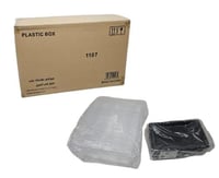 الصالح | علب سوشي مستطيل | اسود سادة | مع غطاء شفا...