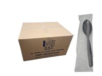 اي اتش بي | ملاعق بلاستيك | اسود | كبير | مغلف فرد...