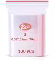 ريكس | أكياس بسحاب | شفاف | رقم 3 | 7x10.5 سم | 10...