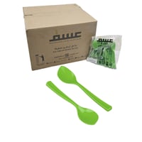 عسق | ملاعق ايسكريم مشطوفة | اخضر | 36 حبة | كرتون...