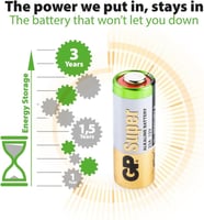 جي بي سوبر | بطاريات قلوية بجهد عالي | بقوة 12 فول...