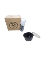 الدعيبل | علب ميكرويف دائري | اسود | مع غطاء شفاف...