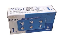 قولدن باك | قفازات فينيل بلاستيك | بدون بودر | غير...