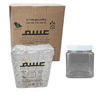 عسق | برطمان | علب بلاستيك مربع | شفاف | رقم 1000*...