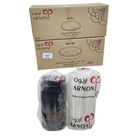 ارنون | علب بلاستيك دائري | حمص | عريض | اسود | مع...