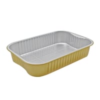 طبق | قالب حلى ألمنيوم ذهبي مستطيل مع غطاء شفاف مق...