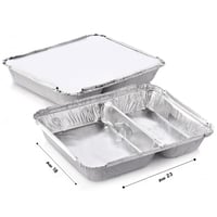 اساس | صحون قصدير بدون غطاء | مقسم 2 | كرتون | 600...