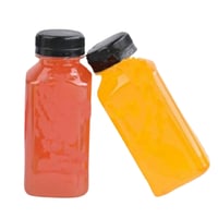 عسق | عبوة قارورة عصير مستطيلة | شفاف | مع غطاء اس...