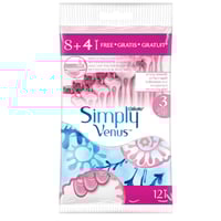 جيليت | فينوس 3 سيمبل شفرات الحلاقة سلسة | 8 + 4 ق...