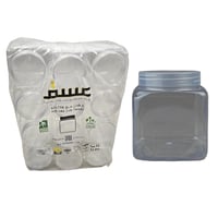 عسق | برطمان | علب بلاستيك مربع | شفاف | رقم 750*8...