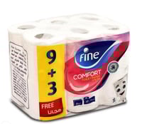 فاين | حزمة رول مناديل حمام مزدوج | 4 شدات × 12 رو...