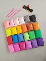 طين صلصال جاف بالهواء خفيف للغاية 24 لون للاطفال ه...