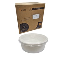 حزمة المستقبل | علب فتة ورقية دائري | ابيض | مع غط...