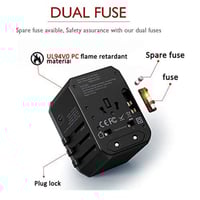 ايبسون | محول طاقة عالمي للسفر 4 مداخل يو اس بي ذك...