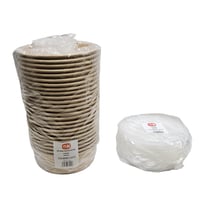 اوكي | زبدية علب ورقية دائري | كرافت | بني | مع غط...