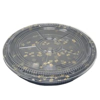 فورزان | علب سوشي دائري | اسود مشجر | مع غطاء شفاف...