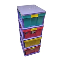 المرجان | ادراج تخزين بلاستيك | كبير | 4 دور