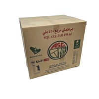 عسق | برطمان | علب بلاستيك مربع | شفاف | رقم 450*5...