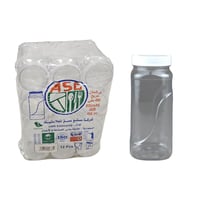 عسق | برطمان | علب بلاستيك مربع | شفاف | رقم 450*5...