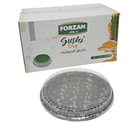 فورزان | علب سوشي دائري | اسود مشجر | مع غطاء شفاف...