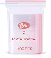 ريكس | أكياس بسحاب | شفاف | رقم 2 | 9.5x6 سم | 100...