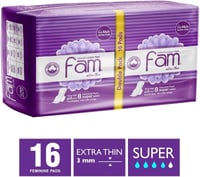 فام | فوط صحية رفيعة للغاية | 16 قطعة Fam | Sanita...