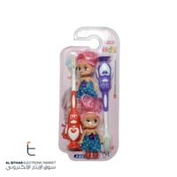 طقم فرشاة اسنان للاطفال للبنات مع دميتين Kids Toot...