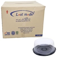 لاست ميد | علب كيك بلاستيك دائري بقاعدة سوداء | مع...