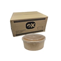 اوكي | زبدية علب ورقية دائري | كرافت | بني | مع غط...