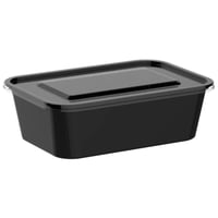 بالحمر | علب ميكرويف مستطيل | أسود | مع غطاء شفاف...