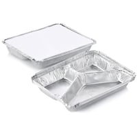 اساس | صحون قصدير مع غطاء | مقسم 3 | كرتون | 600 ح...