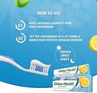 دابور هيربل | معجون اسنان | عشبي مبيض + فرشاة اسنا...