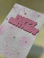 Happy birthday - Pink with flowers