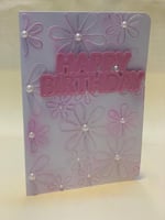 Happy birthday - Pink with flowers